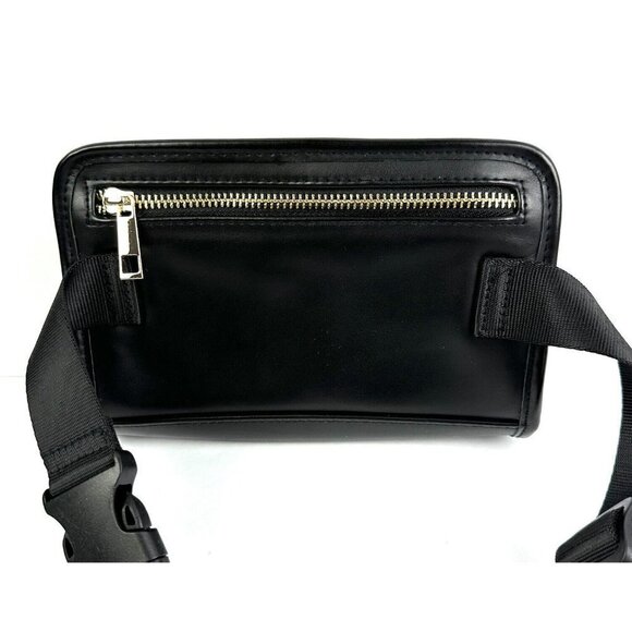 Amanda Uprichard Belt Bag Black Vegan Leather Gold Hardware Travel‎ Purse New - Picture 8 of 13